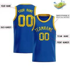 Royal Sequined Trim Athletic Basketball Jersey 2