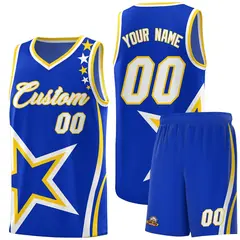 Royal Shoulder Stars Graffiti Basketball Jersey Set 1