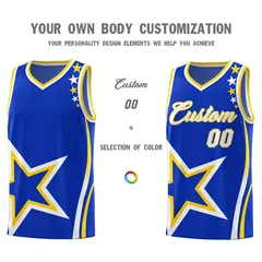 Royal Shoulder Stars Graffiti Basketball Jersey Set 3