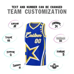 Royal Shoulder Stars Graffiti Basketball Jersey Set 4