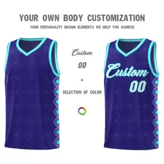 Royal Side Blocks Basketball Uniform Jersey 3