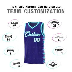 Royal Side Blocks Basketball Uniform Jersey 4