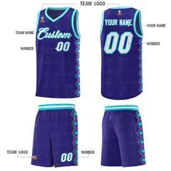 Royal Side Blocks Basketball Uniform Jersey 5