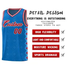 Royal Side Blocks Basketball Uniform Jersey 2