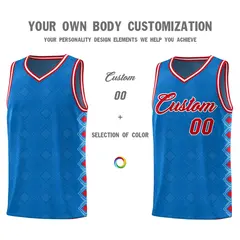 Royal Side Blocks Basketball Uniform Jersey 3