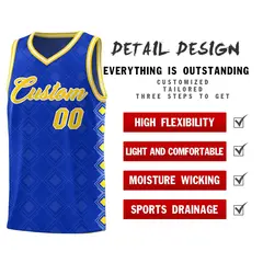 Royal Side Blocks Basketball Uniform Jersey 2