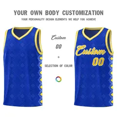 Royal Side Blocks Basketball Uniform Jersey 3
