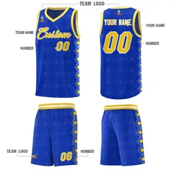 Royal Side Blocks Basketball Uniform Jersey 5