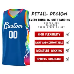 Royal Side Flame Basketball Jersey for Teams 2