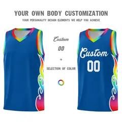 Royal Side Flame Basketball Jersey for Teams 3