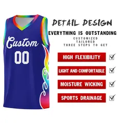 Royal Side Flame Basketball Jersey for Teams 2