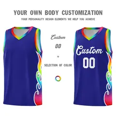 Royal Side Flame Basketball Jersey for Teams 3