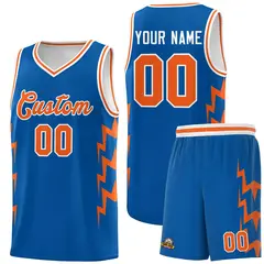 Royal Side Lightning Graffiti Basketball Uniform Jersey