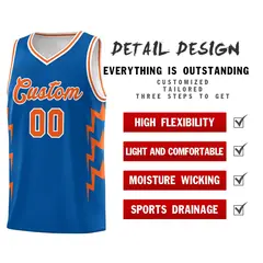 Royal Side Lightning Graffiti Basketball Uniform Jersey 2
