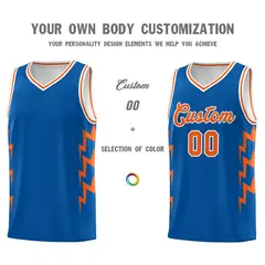 Royal Side Lightning Graffiti Basketball Uniform Jersey 3