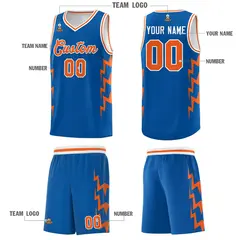 Royal Side Lightning Graffiti Basketball Uniform Jersey 5