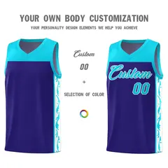 Royal Side Pattern Sports Uniform Basketball Jersey 3
