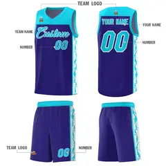 Royal Side Pattern Sports Uniform Basketball Jersey 5