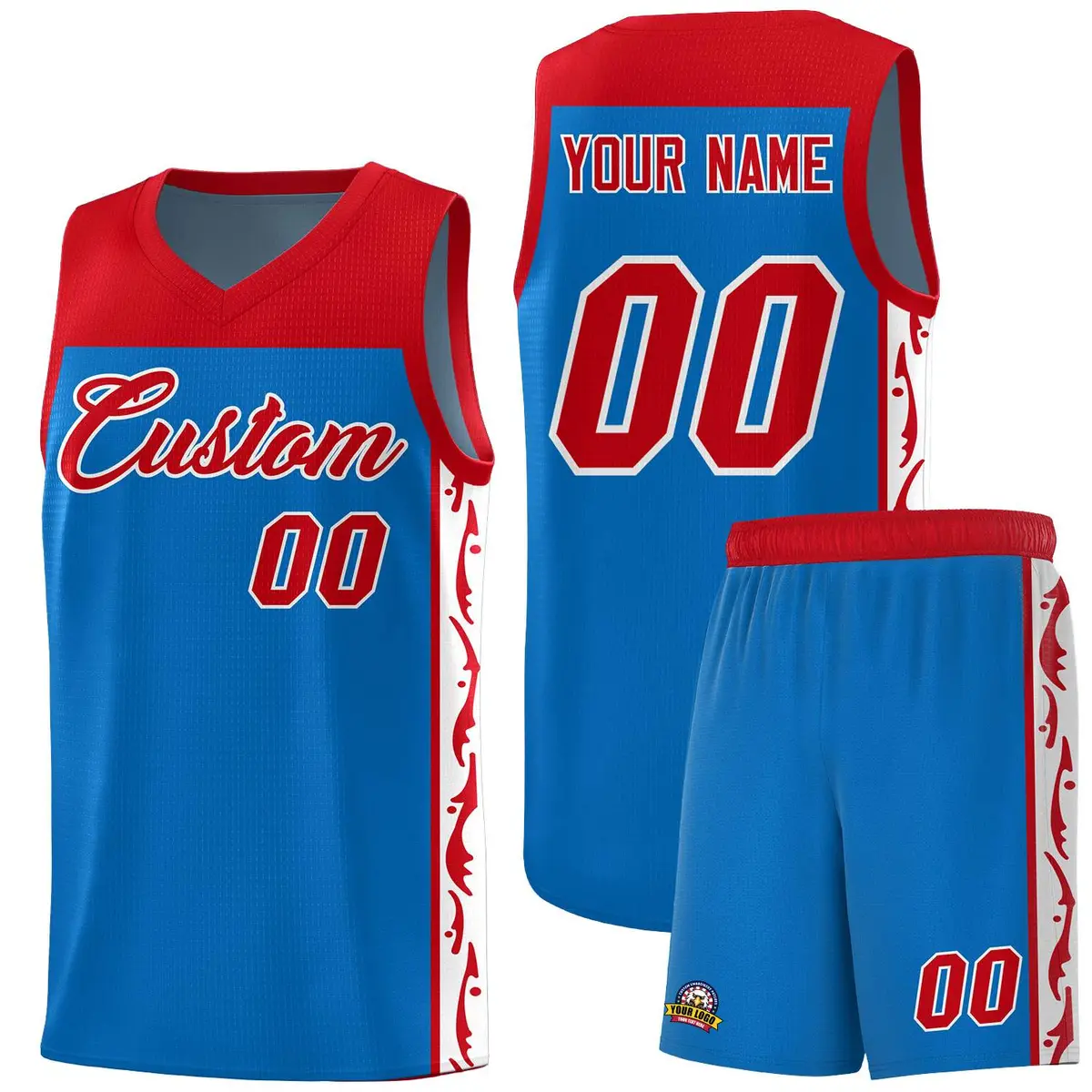 Royal Side Pattern Sports Uniform Basketball Jersey