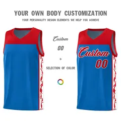 Royal Side Pattern Sports Uniform Basketball Jersey 3