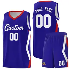 Royal Side Rhombus Graffiti Pattern Basketball Jersey