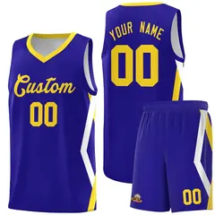 Royal Side Rhombus Graffiti Pattern Basketball Jersey 1