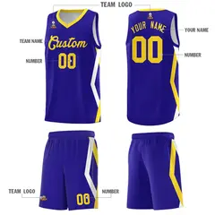 Royal Side Rhombus Graffiti Pattern Basketball Jersey 5