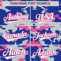 Royal Silver and Pink Camo Sleeveless Baseball Jersey 3