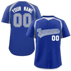 Royal Silver Color Block Authentic Baseball Jersey 1