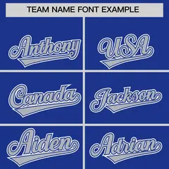 Royal Silver Color Block Authentic Baseball Jersey 3