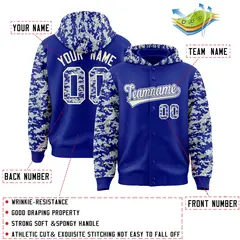 Royal Silver-Cream Raglan Camo Varsity Letterman Jacket Hoodie 4