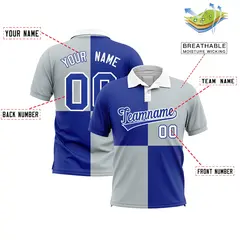 Royal Silver Four Squares Performance Polo Shirt 2