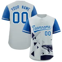 Royal Silver Raptor Series Raglan Baseball Jersey