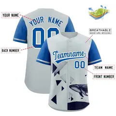 Royal Silver Raptor Series Raglan Baseball Jersey 2