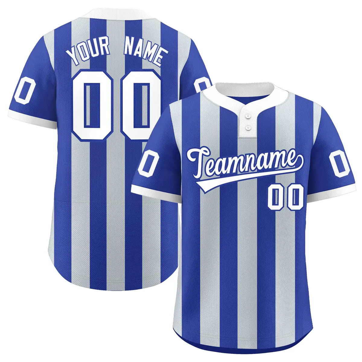 Royal Silver Stripe Two-Button Softball Jersey