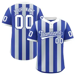 Royal Silver Stripe Two-Button Softball Jersey
