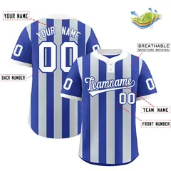 Royal Silver Stripe Two-Button Softball Jersey 2
