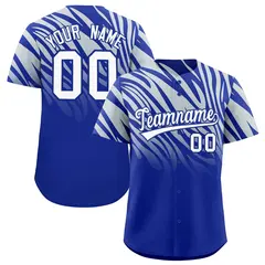 Royal Silver Tiger Stripe Gradient Baseball Jersey 1