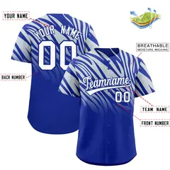 Royal Silver Tiger Stripe Gradient Baseball Jersey 2