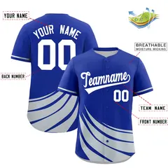 Royal Silver Wind Mark Graffiti Pattern Baseball Jersey 2