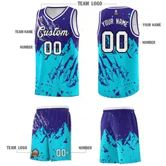Royal Sky Blue Beast Pattern Sports Basketball Jersey 5