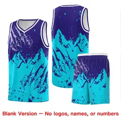 Royal Sky Blue Beast Pattern Sports Basketball Jersey 7