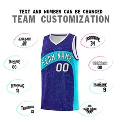 Royal Sky Blue Dot Graffiti Irregular Pattern Basketball Jersey 4
