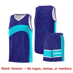 Royal Sky Blue Dot Graffiti Irregular Pattern Basketball Jersey 7
