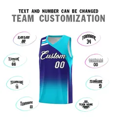 Royal Sky Blue Gradient Basketball Jersey 4