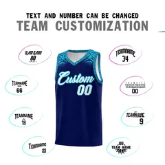 Royal Sky Blue Indians Pattern Basketball Jersey 4
