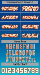 Royal Sky Blue-Orange Gradient Stripe Baseball Jersey 3