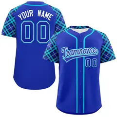 Royal-Sky Blue Raglan Sleeves Authentic Baseball Jersey