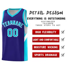 Royal Sky Blue Side Design Basketball Sports Uniform Jersey 2