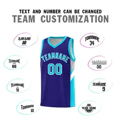 Royal Sky Blue Side Design Basketball Sports Uniform Jersey 4